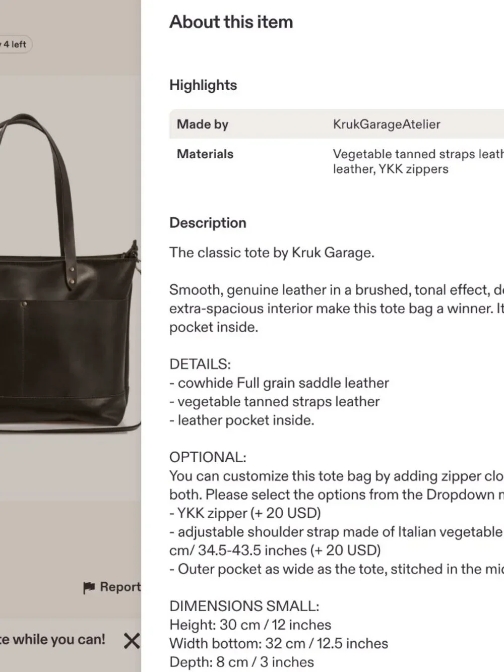 Handmade Black Leather Tote Crossbody Bag | Great Condition | Etsy